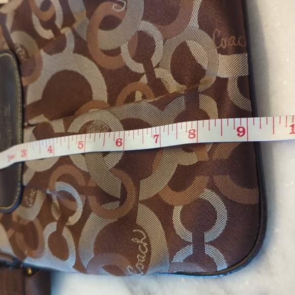 COACH Brown Sateen Madison Dotten OpArt Crossbody - Picture 9 of 10